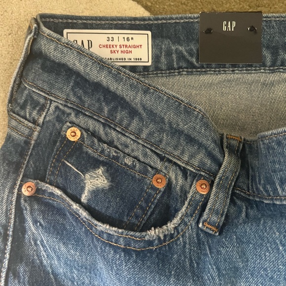 Gap cheeky straight sky high size 33 / 16 - Picture 2 of 5